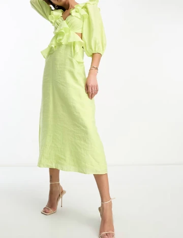 Rochie medie Nobody s child, verde