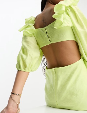 Rochie medie Nobody s child, verde