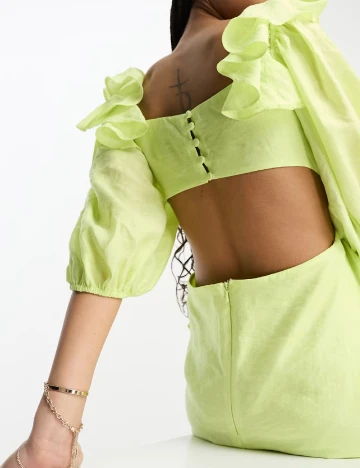 Rochie medie Nobody s child, verde