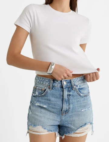 Pantaloni scurti Stradivarius, albastru Albastru