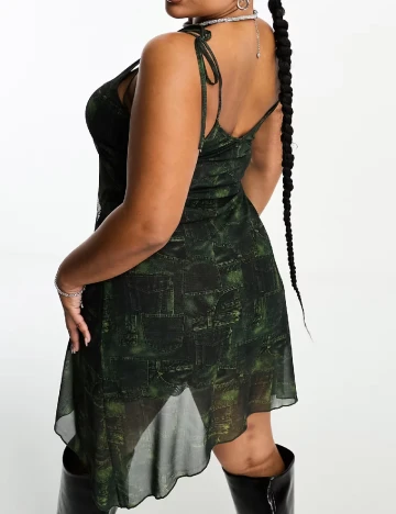 Rochie scurta Collusion Plus Size, verde Verde