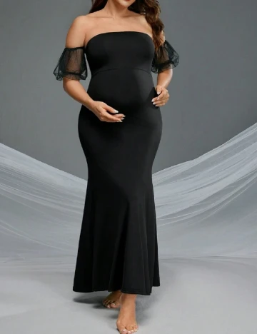 Rochie lunga SHEIN Maternity, negru Negru