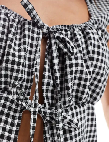Top Reclaimed Vintage, alb/negru Alb