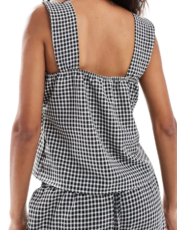 Top Reclaimed Vintage, alb/negru Alb