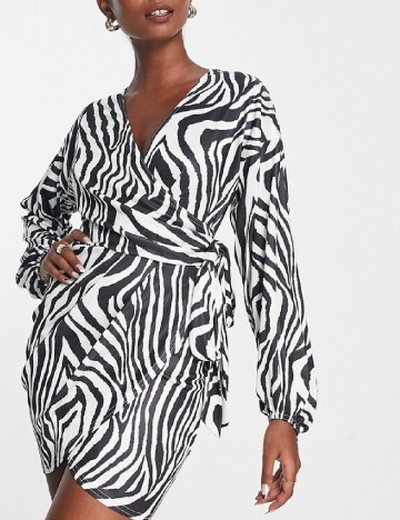 Rochie scurta ASOS, alb/negru