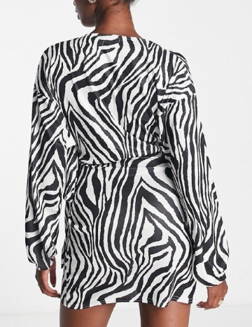Rochie scurta ASOS, alb/negru