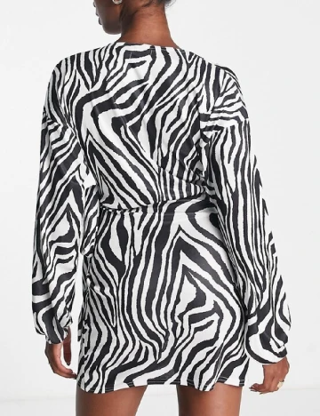 Rochie scurta ASOS, alb/negru Negru
