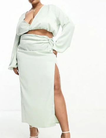 Fusta IN THE STYLE Plus Size, verde