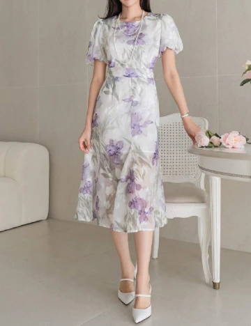 Rochie medie Dazy, floral Floral print