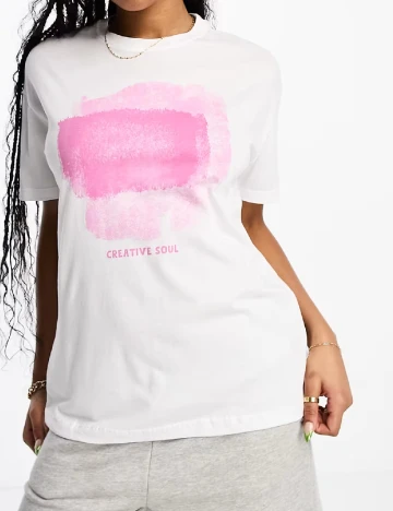 Tricou Pull&Bear, alb Alb