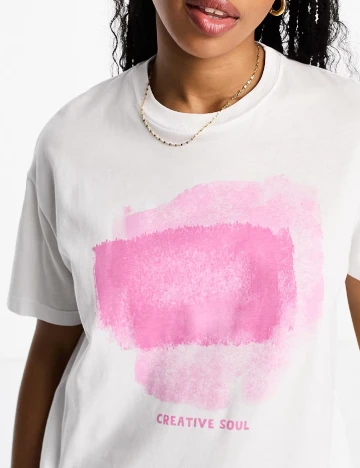 Tricou Pull&Bear, alb Alb