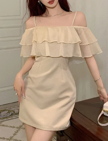 Rochie scurta Dazy, crem Crem