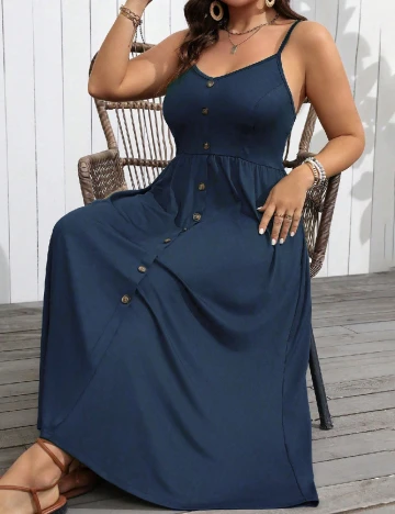 Rochie lunga SHEIN CURVE, bleumarin