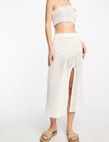 Fusta de plaja Pull&Bear, alb Alb