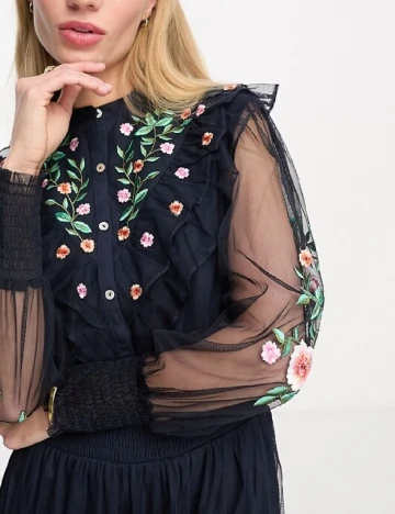 Rochie lunga French Connection, bleumarin inchis