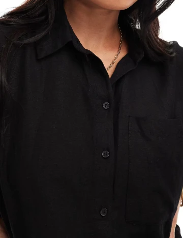 Camasa Pieces, negru Negru