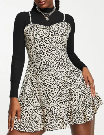 Rochie scurta Miss Selfridge, animal print