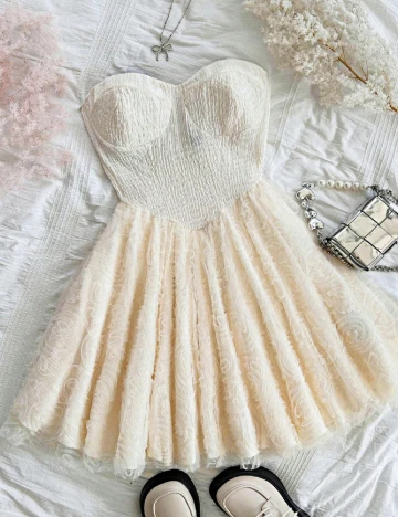 Rochie scurta SHEIN, ecru Alb