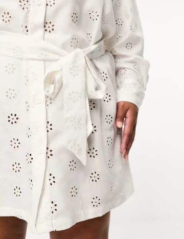 Rochie scurta Threadbare, alb Alb