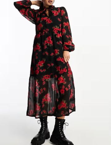 
						Rochie medie Wednesday sgirl, negru