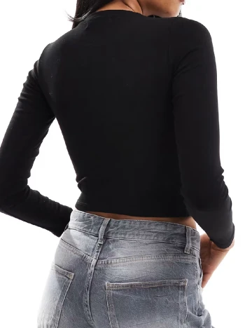 Top Pull&Bear, negru Negru