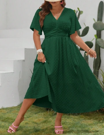 Rochie lunga SHEIN CURVE, verde Verde
