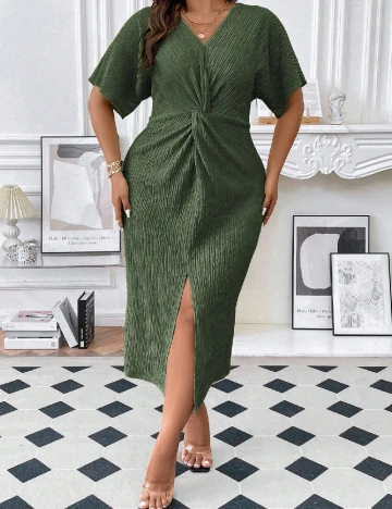 Rochie lunga SHEIN CURVE, verde Verde