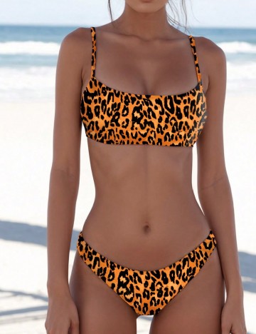 
						Costum de baie SHEIN, animal print