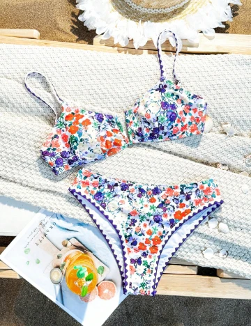 Costum de baie SHEIN, floral print Floral print