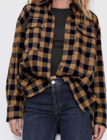 Camasa oversize Zara, carouri, S
