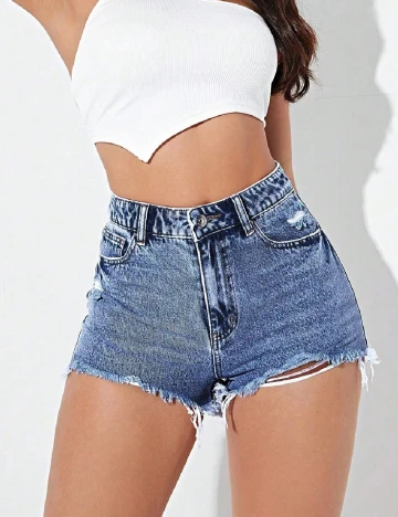 Pantaloni scurti SHEIN, albastru