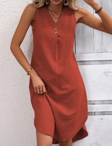 Rochie scurta SHEIN, caramiziu Maro