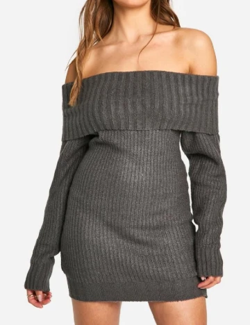 Rochie scurta Boohoo, gri Gri