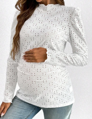 Bluza SHEIN Maternity, alb