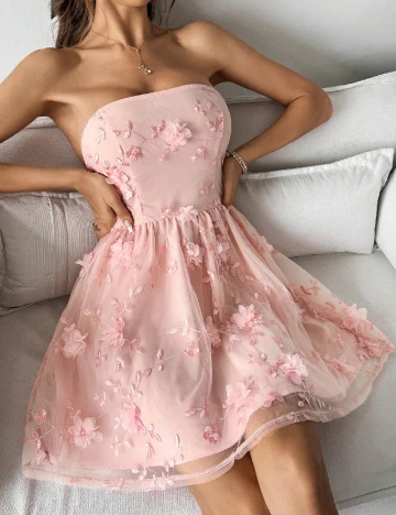 Rochie scurta SHEIN, roz Roz