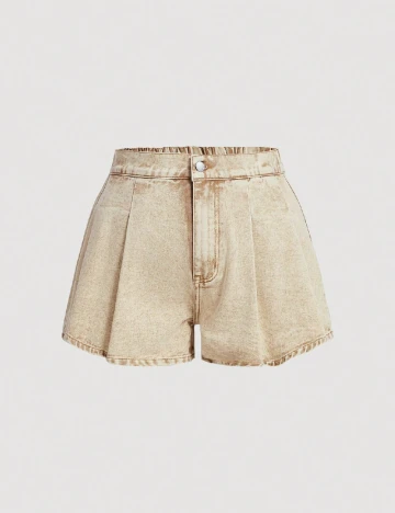 Pantaloni scurti SHEIN CURVE, crem