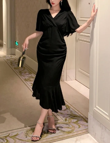 Rochie medie Dazy, negru Negru