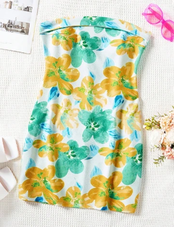Rochie scurta SHEIN, floral print