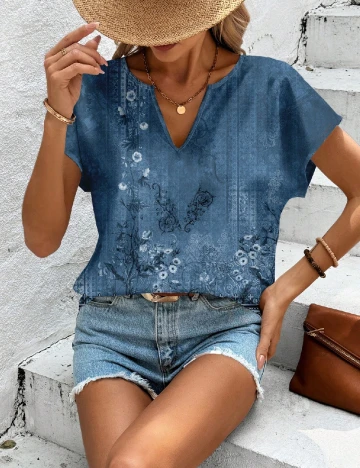 Bluza Emery Rose, albastru Albastru