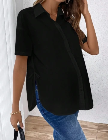 Camasa SHEIN Maternity, negru Negru