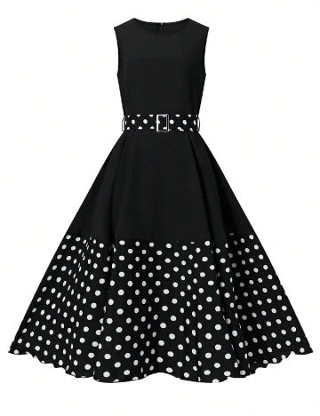 Rochie medie SHEIN, alb/negru