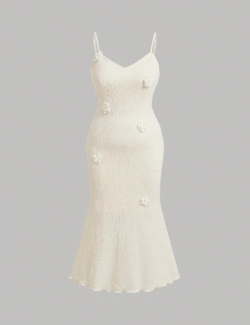 Rochie medie SHEIN CURVE, ecru