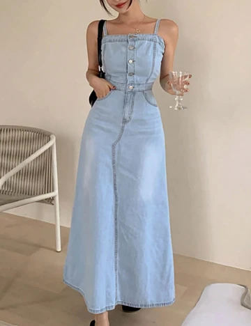 Rochie lunga Dazy, albastru