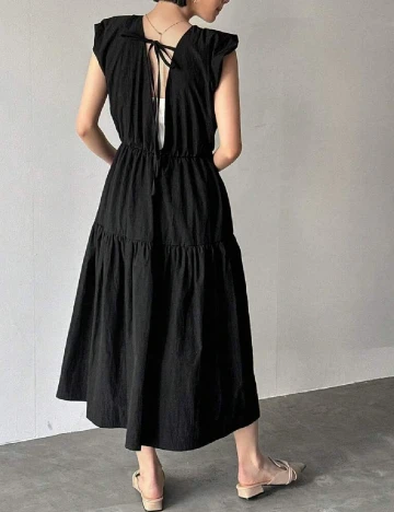 Rochie lunga Friful, negru Negru
