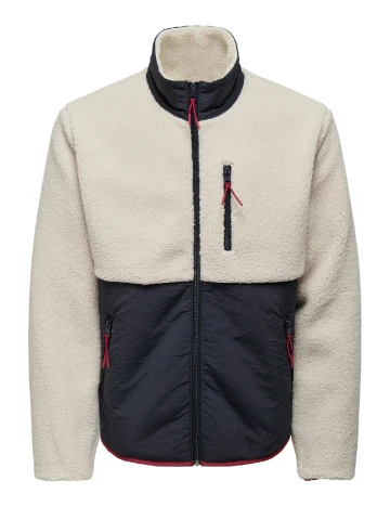 Jacheta Only, crem/bleumarin