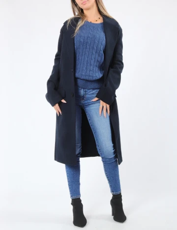 Palton oversize Zara, bleumarin Albastru
