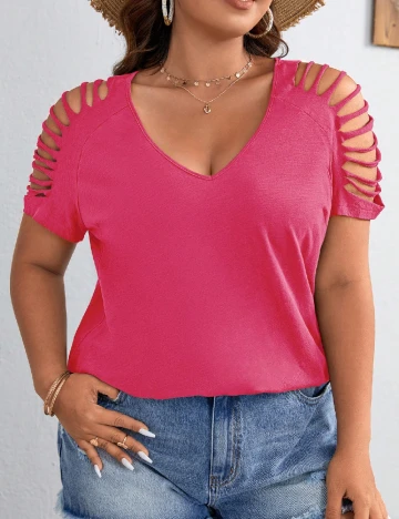 Tricou SHEIN CURVE, roz Roz