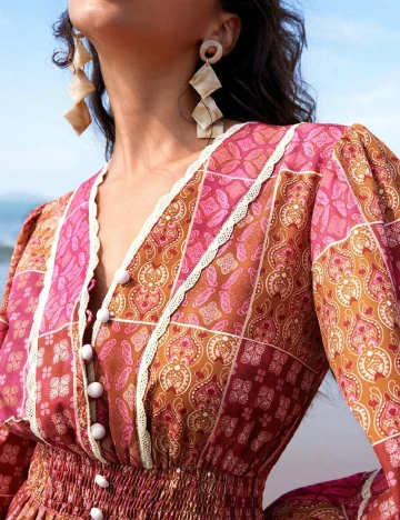 Rochie medie Anewsta, roz Roz