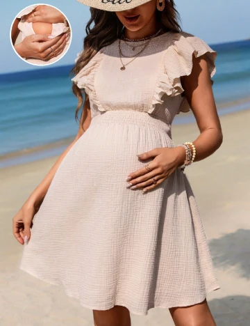 Rochie scurta SHEIN Maternity, crem Crem