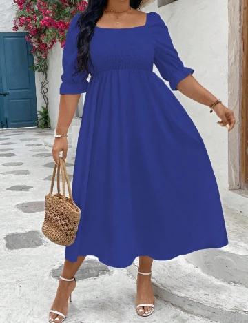 Rochie lunga SHEIN CURVE, albastru Albastru